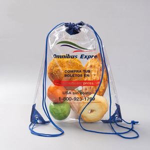 Clear PVC <b>Drawstring</b> <b>Backpack</b> Waterproof Marathon Gear Bag for Promotions - Product Image 3