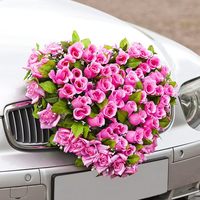Décoration de voiture de mariage Plateau en mousse à fleurs en forme de cœur Arrangement de fleurs bricolage avec ventouse