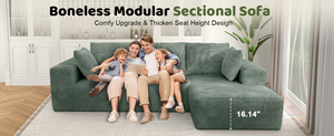 Modern <strong>L</strong> <strong>Shape</strong> Modular <strong>Sectional</strong> with Built In Cup Holders and Side Pockets Functional - Product Image 5
