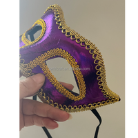 Masque de Mardi Gras HLC violet et vert, masque de carnaval, masques de costume de mascarade pour le Mardi Gras, les défilés et les fêtes de la Nouvelle-Orléans NOLA