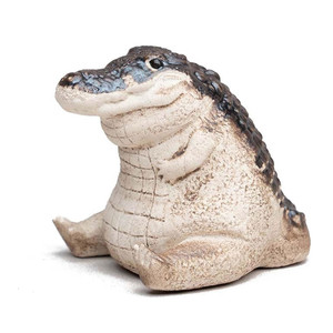 WeisVista 수지 미니 악어 지방 차 애완 동물 악어 아기 동상 장식 가정 정원 장식 동물 인형 - Product Image 1