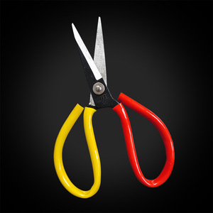 Tailor Scissors Stainless Steel Straight Head Home Use Fabric Cutting Yellow Red Handles - Product Image 3