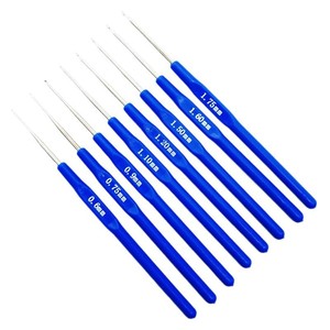 ชุดเข็มโครเชต์ 0.6 มม. ถึง 1.75 มม. สีฟ้า ทำจากพลาสติก สำหรับงานถักนิตติ้งและโครเชต์ - Product Image 5