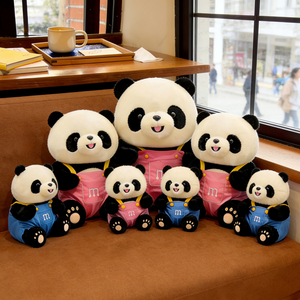 Lindo Peluche de <span class=keywords><strong>Panda</strong></span> con Overol de M&M's, Juguete de Peluche Corto Relleno de Algodón PP, Peluche Súper Suave, Venta al por Mayor y al Detal - Product Image 2
