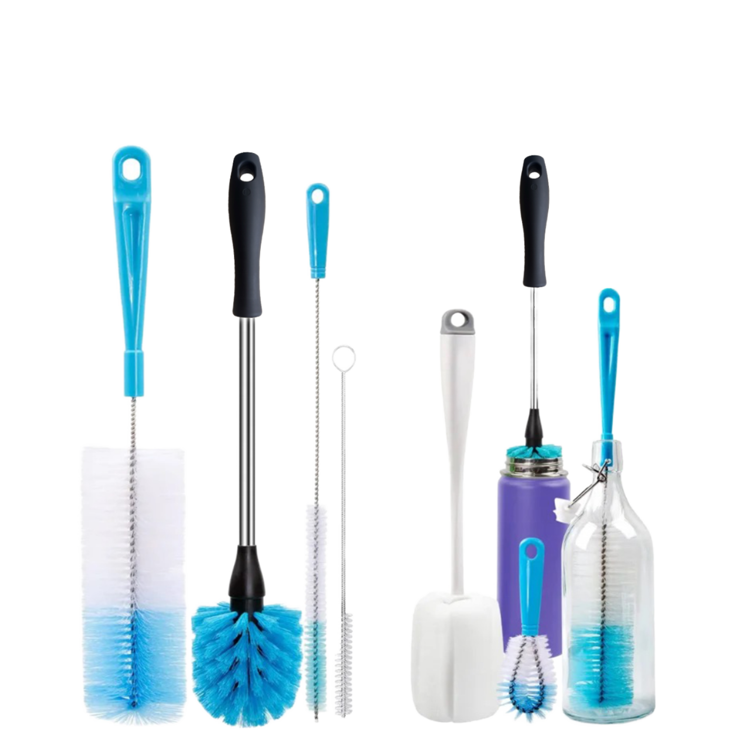 Brush set with foam