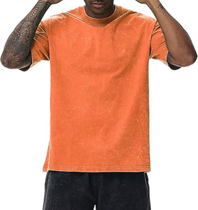 T-shirt Homme Oversize Délavé Vintage Streetwear Coton Épais Coupe Ample Décontracté Logo Personnalisé Fabricant de Vêtements OEM - Product Image 4
