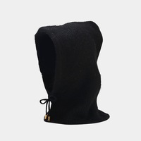 Automne hiver chaud lapin fourrure cagoule cache-cou à capuche chapeau tricoté avec style de caractère pour les femmes