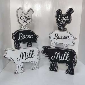 Décoration de table Famehouse Art Déco effet vieilli, panneau en bois rustique, matériau MDF+placage, sur pied, thème animalier rustique - Product Image 4