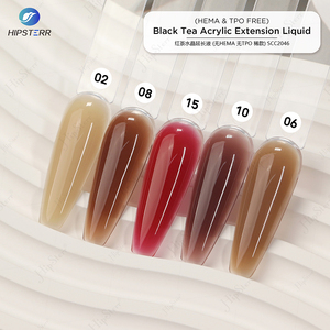HEMA &amp; TPO FREE Cover Liquid Build Uv Gel Mixed Color in Bottle 15ml Dark Red Liquid Gel <strong>Polish</strong> for <strong>Nails</strong> Extensions - Product Image 2