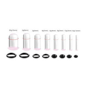 Großhandel Mode Big <span class=keywords><strong>Size</strong></span> Glass attel Schwarz & Weiß Ohr stöpsel Expander Piercing Ohrring Körpers chmuck 1,<span class=keywords><strong>6</strong></span> mm-18mm - Product Image 2