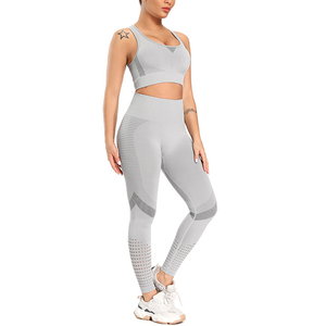 SG04B Work Out Apparel <span class=keywords><strong>Mujer</strong></span> Conjunto de ropa deportiva sin costuras Ropa de yoga Ropa deportiva Mujeres Fitness Medias <span class=keywords><strong>Mujer</strong></span> Ropa deportiva - Product Image 2