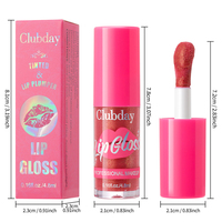 Gloss à lèvres professionnel Clubday, longue tenue, hydratant, illuminateur, brillant, pailleté, effet repulpant, 4,8 ml