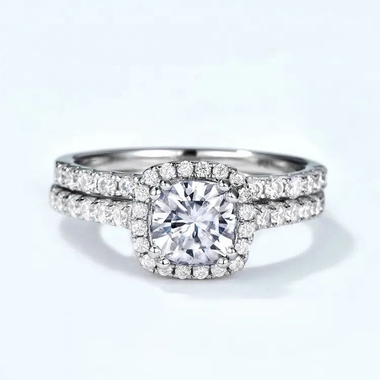 Fashion Luxe Moissanite Sieraden Stapelbare Ringen Engagement Bridal Finger Ring