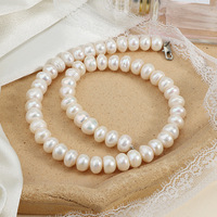 Collier en perles d'eau douce naturelles blanches extra larges de 11-12 mm, sans noyau, avec fermoir à filetage, 45 cm, directement de l'usine