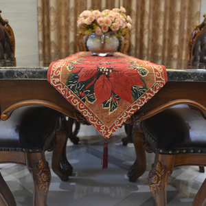 Christmas <strong>Runner</strong> Table <strong>Red</strong> Flower Series Luxury Long Table <strong>Runners</strong> - Product Image 4
