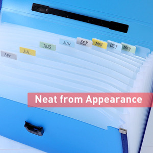 Foska không thấm nước & chống bụi Mở rộng thiết kế 13 túi tài liệu lưu trữ giấy thư mục với nhãn cho A4 Kích thước giấy - Product Image 4