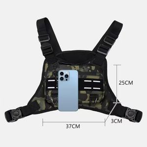 Adjustable Breathable Men's <b>Tactical</b> <b>Vest</b> Laser MOLL System Chest Bag for Running Cycling Hiking Durable Nylon Zip Closure - Product Image 3