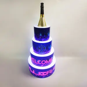 VIP champanhe garrafa serviço apresentador entrega bandeja brilhante colorido luz bolo-forma vinho aniversário bar KTV atmosfera adereços