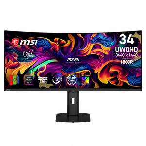 Nuevo Monitor Gaming <span class=keywords><strong>MSI</strong></span> MAG 341CQP QD-OLED X28 de 34 Pulgadas, 280Hz, 3440x1440, Pantalla Curva con Película DarkArmor, 0.03ms, VESA para Escritorio - Product Image 1