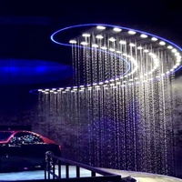 Fuente Comercial Water Faery, Elegante Cortina de Agua Moderna, Acero Inoxidable 304, Luz LED Multicolor, Ecológica