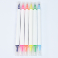 Stylo double pointe fluorescent vibrant, marqueur aquarelle, pinceau souple, pointe fine 0,4 mm pour calligraphie manuelle et dessin de contour