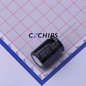 Condensateur électrolytique en aluminium à montage traversant 450LLE47MEFC18X25, D18xL25mm 47uF 20% 450V 1.2A-100kHz - Product Image 1