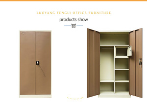 Armoire de classement moderne en acier, 2 portes, grain de bois, couleur transfert, pour usage extérieur scolaire, ignifuge et étanche - Product Image 2