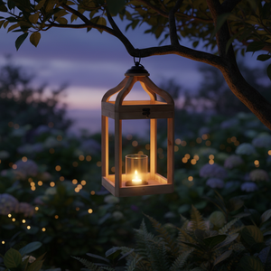 Lanterne en bois décorative pour la maison, cadre en bois de <span class=keywords><strong>sapin</strong></span> classique avec porte-<span class=keywords><strong>bougie</strong></span> en verre pour le salon - Product Image 2