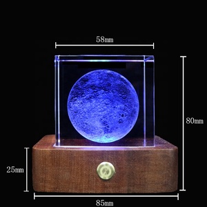 Lámpara de madera RGB con carga USB de 5V, luz LED de noche de cristal 3D con batería, regalo increíble para la familia - Product Image 5