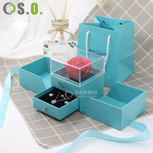 Rose <b>Box</b> Flowers Cardboard paper Jewelry Gift <b>Box</b> for Lipstick <b>Necklace</b> Ring-for Valentine's Day or Birthday - Product Image 3