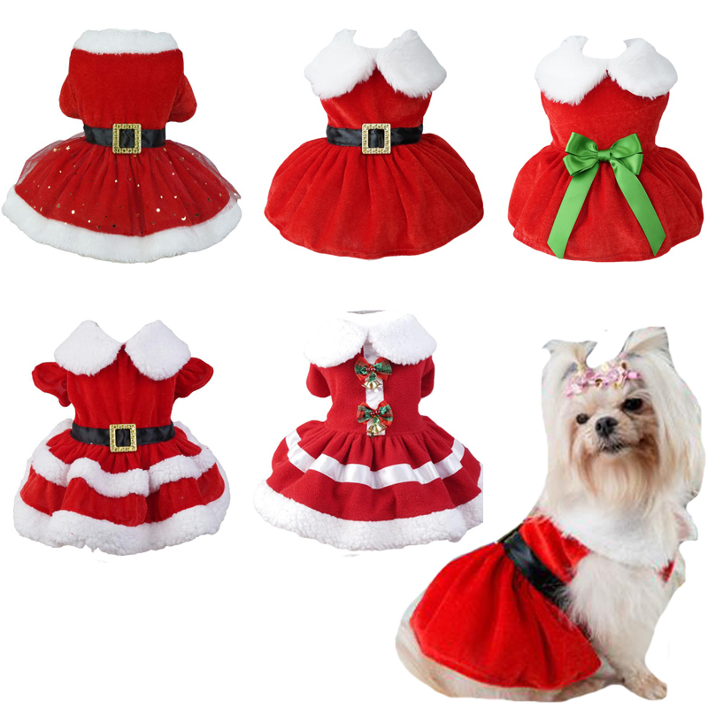 Classic Winter Christmas Dress for Chihuahua French Bulldog and  Poodle-Solid Pattern Corduroy Polyester Material by Ximengpet| Alibaba.com