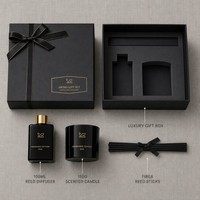 Ensemble cadeau de luxe personnalisé de bougies parfumées en cire de soja minimaliste pour la maison, la Saint-Valentin, Noël, le Nouvel An