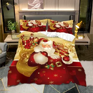 Giáng sinh <span class=keywords><strong>3D</strong></span> in ấn chăn tùy chỉnh mùa đông tấm ga trải giường Màu Đỏ Polyester <span class=keywords><strong>bedding</strong></span> <span class=keywords><strong>Set</strong></span> Nhà cung cấp - Product Image 6