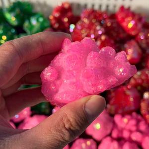 Amas de cristal de quartz Aura d'ange, forme libre, pierre naturelle, revêtement en titane arc-en-ciel pour la guérison et la méditation, vente en gros - Product Image 4