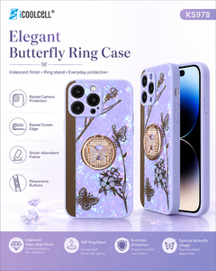 High-End Acrylic Women's Mobile <b>Phone</b> Case for Artistic Diamond Design Magnetic Ring <b>Holder</b> Epoxy Craft KS978 - Product Image 2