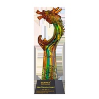 Trophée Luster Récompense Réunion Annuelle Carte d'Honneur Année du Dragon Modèle Créatif Employé Exceptionnel 62 Cadeaux d'Affaires
