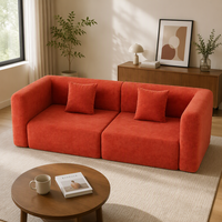 Modulares Würfel-Sofa 2-Sitzer Ecksofa Kompaktes Loveseat für Kleine Wohnzimmer Hochdichter Schaumstoff Quadratisches Blockdesign Apartment