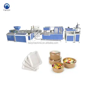 Biologisch abbaubares Geschirr Produktions linie Reisstroh Papp teller Maschine Preis Lunch Box Maschine