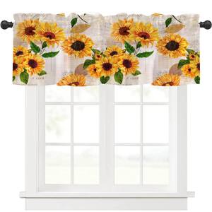 Valance noire pour fenêtres rideaux occultants courts pour cuisine/petites fenêtres avec poche à tringle cantonnière à <span class=keywords><strong>rideau</strong></span> solide isolée - Product Image 5