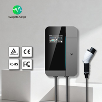 Cargador de Pared Inteligente para Vehículos Eléctricos, Nivel 2 AC, con WiFi, RFID, OCPP, DLB, IP65, para Uso Doméstico y Comercial, Tipo 1/Tipo 2/GBT/NACS