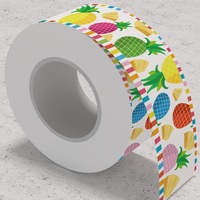 Autocollant de bordure de table en papier craie arc-en-ciel personnalisé pour enfants, idéal pour la décoration des tableaux d'affichage des salles de classe