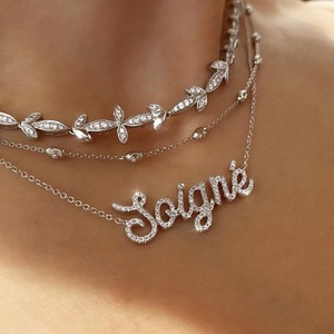 Collar con Colgante de Diamante con Nombre, Cadena de Plata de Ley 925, Pequeño Tesoro con Certificado CE, Regalo para Mujeres y Niñas - Product Image 2