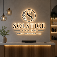 Enseignes rétroéclairées personnalisées en acier inoxydable pour magasins d'affaires, enseignes en lettres 3D avec logo et enseigne à DEL pour façade extérieure