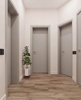 Porte intérieure en bois pré-montée grise, finition mate, pour chambre à coucher, décoration de la maison
