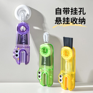 3 In 1 Portable Bottle Brush Multi Functional <b>Cleaning</b> Tool For Insulated Cups <b>And</b> Water Bottles Plastic Nylon Bristles - Product Image 4