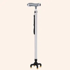 الحديثة تصميم ألياف الكربون سبائك الألومنيوم المطاط القدم المسنين عصا للمشي مع مصباح ليد قابل للتعديل عصا للمشي