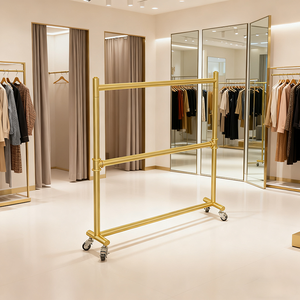 Mr23 Eenvoudige Dubbellaagse Metalen Kledingrek Display Rekken Voor Slaapkamer Woonkamer Buiten Hotel Kleding Display Drogen - Product Image 3