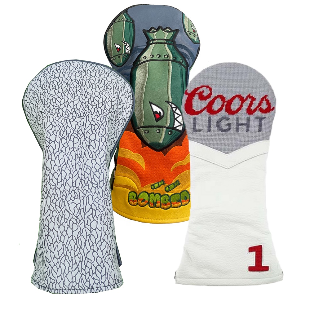 Yopral дизайн премиум слон текстура и вышивка дизайн Синтетическая кожа хлопок рукоделие Гольф водитель Headcover