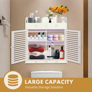 Bathroom Storage Rack 60X70cm <b>Wall</b> <b>Mounted</b> Toilet Shelf With Cabinet - Product Image 2