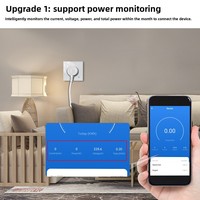 SIXWGH Tuya Smart Home WiFi Prise Murale Intelligente Standard UK/EU 16A avec Mesure de Consommation Énergie, Minuteur et Design Barre, Contrôle à Distance via Application Android